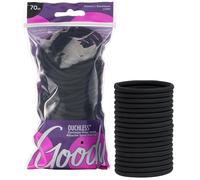 Goody Ouchless Elastic Hair Ties, 70 Ct, Black, 4MM Rubber Bands in Resealable Pack, Pain-Free Styling Accessories for Women & Men, Made for Long-Lasting Braids, Ponytails & More, All Hair Types