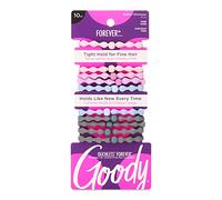 Goody Ouchless Forever Fine Hair Elastics, 10 Ct, Assorted Colors, Damage-Free Bands, 3X Stronger Elastic Ties, Retainable Shape, 16 Strand Inner Core, Styling Accessories for Women & Men