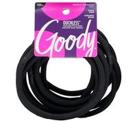 Goody Ouchless XL & Extra Thick Hair Elastics - Black Hair Ties for Women, No Damage, Strong Hold for Thick Hair, Curly or Textured Styles - 10 Count, Gentle & Secure Ponytail Holders