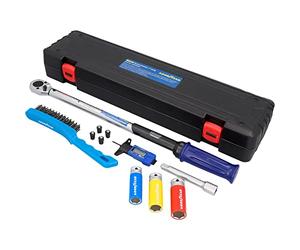 Goodyear 11-Piece Wheel Change Set, Torque Wrench + 3-Piece Socket Set + Extension + Various Accessories, Box, Black