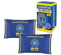 Goodyear 2pc 100g Reusable Dehumidifier Bags - Heavy-Duty Moisture Absorbers for Vehicles, Boats & Small Confined Spaces, Eco-Friendly with No Refills Needed, Blue