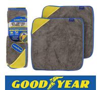 Goodyear 2Pc Microfibre Valet Cloth Cloths Car Cleaning Drying Valeting Set