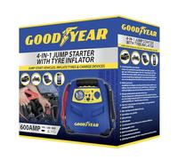 Goodyear 4-in-1 Jump Starter With Air Compressor | Portable Battery Pack, Led Light, And USB Power Bank| Powerful 1200a Peak Current, Ideal For Cars, Trucks, And Motorcycles | Versatile Emergency Tool