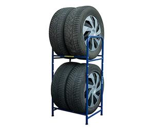 Goodyear 4 Tire Rack, Space Saver Storage, Height Adjustable, 2 Levels, Load Capacity up to 120 kg, Blue