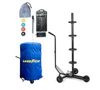 Goodyear 4 Tyre Wheel Rim Trolley Space Saving Contactless Storage with Protective Cover Load Capacity up to 100 kg