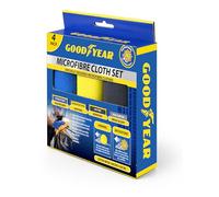Goodyear 4PC Microfibre Cloth Set- microfibre cloths for cleaning your vehicle | Cleaning fibres attract dust | Showroom finish | Machine washable | Dashboard, Buffing, Window cloth | Wash and drying