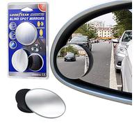 Goodyear Adjustable Blind Spot Stick-On Mirrors 360° Rotatable Protect Alloy Wheels Curb Damage Protector Easy Parking Convex Mirror For Car SUV Trcucks - 2 Pack