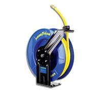 Goodyear Air Hose Reel Retractable 9.5mm x 20m 20BAR Max SBR Rubber Hose Heavy Duty Industrial Steel Single Arm Construction