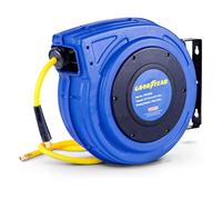 Goodyear Air Hose Reel Retractable 9.5mm x 20m Hybrid Polymer Hose Max 20BAR Commercial Polypropylene Construction w/Lead-in Hose and PVC Handle
