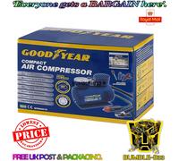 Goodyear car tyre inflator | mini air Compressor | Compact 3m Cord | Portable air Compressor | tyre Pressure Gauge and inflator | Lightweight Light Sporting Camping | get 3 nozzles | up to 250 PSI