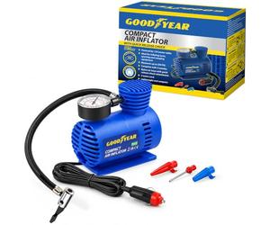 Goodyear car tyre inflator | mini air Compressor | Compact 3m Cord | Portable air Compressor | tyre Pressure Gauge and inflator | Lightweight Light Sporting Camping | get 3 nozzles | up to 250 PSI