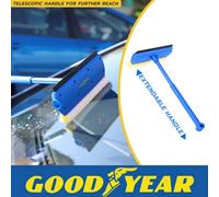 Goodyear 2 In 1 Window Squeegee Flexible Rubber Blade| Netted Sponge Scrubber| Multi-purpose And Easy To Use| Non - Scratch| Ideal For Cleaning Windows And Windscreens| Compact Design, Easy Storage