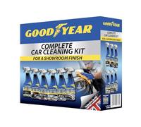 Goodyear Complete Car Cleaning Kit Set Includes 750ml Upholstery Cleaner, Car Cockpit Cleaner, Alloy Wheel Cleaner, Bumper Trim Plastic Restorer, Glass And Mirror, Tyre Shine | For Car Cleaning