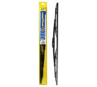 Goodyear Conventional Metal Wiper Blade 22 Inch Universal Easy Snap Connector Streak Free Performance All Metal Stainless Steel Graphite Coated Rubber Wind Noise Reduction Durable