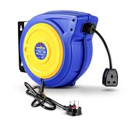 Goodyear Cord Reel Retractable Extension Extra Long 20m (65ft) x 3G2.5mm² H05VV-F 3200W Max Industrial Polypropylene Ultra Heavy Duty Commercial Premium Grade Cable Reel