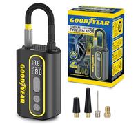 Goodyear Cordless Portable Tyre Inflator - Digital Display, LED Light, USB Rechargeable, 3-150psi, 55W, Compact & Lightweight - Car, Bike, Van & Ball Inflation