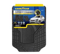 Goodyear Custom Fit Floor Mats 4pc - Front 67 X 50cm / Rear 34x48cm, All-Weather Heavy Duty, Anti-Slip, Trim-to-Fit, Deep Trays for Mud, Water & Debris