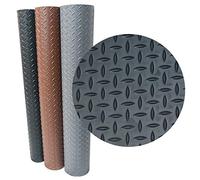 Goodyear Diamond-Plate Rubber Flooring - 3.5mm x 36" x 6ft - Dark Gray