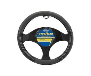 Goodyear GOD7012 Comfort Steering Wheel Cover, Black/Grey