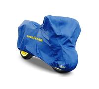 Goodyear Heavy-duty motorcycle cover for indoor/outdoor storage with padlock hole, XX-Large size. Measurements: 294 x 105 x 127cm