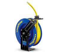 Goodyear Heavy Duty Retractable Rubber Air Hose Reel 9.5mm x 15m 20BAR Max in Blue Goodyear Blue