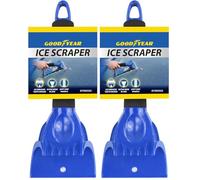Goodyear Ice Scraper - Heavy-Duty Ice Breaker Teeth, Extra-Wide Blade for Efficient Snow & Ice Clearing, Comfortable Soft Grip Handle - Perfect for Winter Car Care (Pack of 2)