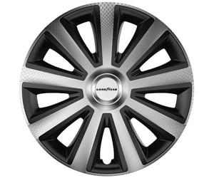 Goodyear Memphis Carbon Car Wheel Trims Hub Caps Wheel Trims Set of 4 38.10 cm (15 Inches) Black/Silver