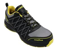 Goodyear Mens Metal Free Composite Toe & Midsole Safety Trainers, Black Yellow, 7 UK