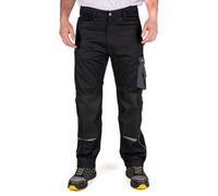 Goodyear Men's Reflective Detail Knee Pad Pocket Cargo Trousers in Black | Size: 36R Goodyear Black 36R