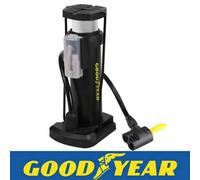 Goodyear Mini Foot Pump Portable Air Inflator With 3 Adapters Car Bike Ball Pool