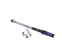 Goodyear Premium torque wrench, adjustable from 42 to 210 Nm, 1/2" square drive, incl. extension and 17 mm and 19 mm sockets
