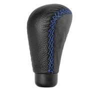 GOODYEAR +PWR Car Parts Universal Gear Shift Knob Class Model Black Leatherette with Blue Stitching. No Trigger. Elegant and Sporty Design.
