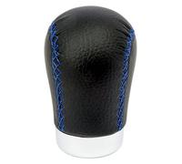 GOODYEAR +PWR Car Parts Universal Gear Shift Knob Short Class Model Black Leatherette with Blue Stitching. with 30 mm Trigger. Elegant and Sporty Design.