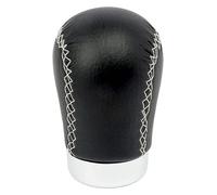 GOODYEAR +PWR Car Parts Universal Gear Shift Knob Short Class Model Black Leatherette with Grey Stitching. with 30 mm Trigger. Elegant and Sporty Design.