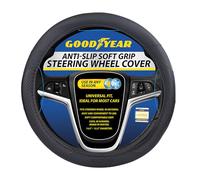 Goodyear Steering Wheel Cover Matt Black | Slips easily over steering wheel in seconds | Easy and convenient to use | Soft comfortable grip | Cool in summer, warm in winter | Matt Black Mat