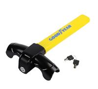 Goodyear T-Shape Steering Wheel Lock| Anti-Theft Heavy Duty Security Device for Cars, SUVs, and Trucks locks | Universal Fit | Durable Construction and Easy to Use | High-Visibility Yellow
