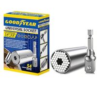 Goodyear Universal Socket Set | 1/4"-3/4" | Includes Wrench Adapter | DIY | Car