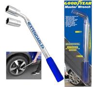 Goodyear Wheel Master Wrench Perfect for Removing and Fitting Wheel Nuts| Strong and Durable| Extends to 530mm| Complete with Sockets for 21-23mm and 17-19mm|Extra Long Handle Increases Torque