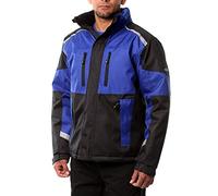 Goodyear Workwear GYJKT014 Waterproof Windproof Thermal Padded Canvas Work Jacket Winter Coat, Black/Royal Blue, Large