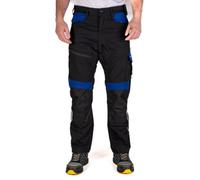 Goodyear Workwear Mens Flex Knee Work Cargo Trouser, Black/royal Blue, 30W (33'' Long Leg)