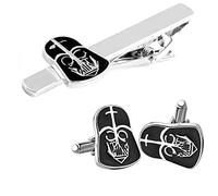 Goodygold Star Wars Galactic Empire Black Enamel Tie Clip Cufflinks Set Star Wars Costume Accessories