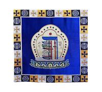 Goodyouge Feng Shui Small Square Cushion for Tibetan Buddhist Singing Meditation Bowl Buddha Tools Tibetan Buddhism Non Slip Small Square Blue