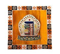 Goodyouge Feng Shui Small Square Cushion for Tibetan Buddhist Singing Meditation Bowl Buddha Tools Tibetan Buddhism Non Slip Small Square Yellow