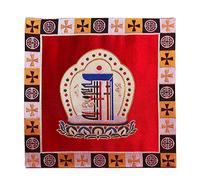 Goodyouge Feng Shui Small Square Cushion for Tibetan Buddhist Singing Meditation Bowl Buddha Tools Tibetan Buddhism Non Slip Small Square Red