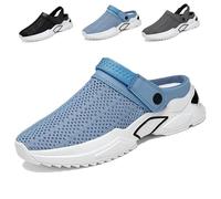 GOOEIC Men’s Orthopedic Hollow-Out Summer Sandals, Jerrycherries Orthopedic Shoes, Mens Orthopedic Sandals Arch Support (Blue,12)