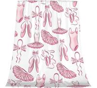 GOOESING Ballet Fleece Throw Blanket for Couch Cute Girl Love Dance Lightweight Warm Soft Cozy Flannel Blankets for Girls Women for Bed Sofa 40" x 50"(101x127cm)