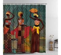 GOOESING Black Girl Shower Curtain African Egyptian Women Shower Curtain for Bathroom Afro Women Bathroom Curtain with 12 Hooks, Fabric African Lady Bathroom Shower Curtains