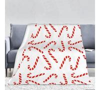 GOOESING Christmas Candy Cane Throw Blanket Soft and Warm Holiday Throw Blanket for Picnic Camping Travel Lightweight Fuzzy Cozy Blankets for Living Room Sofa Couch Bed 40" x 50"(101x127cm)
