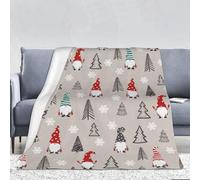 GOOESING Christmas Gnome Throw Blanket Ultra Soft and Warm, Multicolored Cartoon Pattern, 40" x 50" (101x127cm), Polyester, Single Layered, Adult, All Seasons, Machine Washable