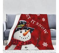 GOOESING Christmas Throw Blanket Christmas Snowman Soft and Warm Winter Cabin Throw Blanket for Picnic Camping Travel Lightweight Fuzzy Cozy Holiday Blankets for Sofa Couch Bed 50" x 60"(127x152cm)